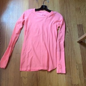 Salmon lulu lemon long sleeve tight tee